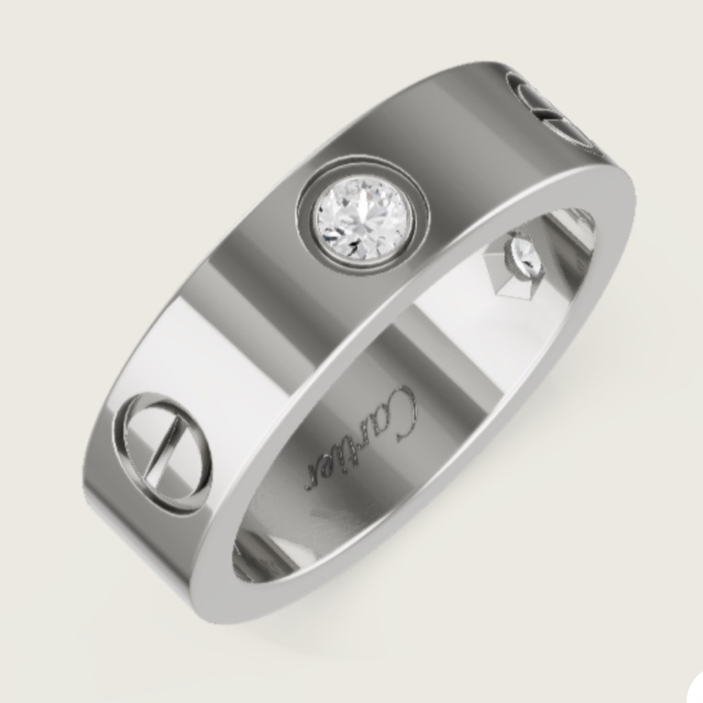 Cartier LOVE RING, 3 DIAMONDS sz 54
Leve ring, white gold (750/1000) 3 brilliant